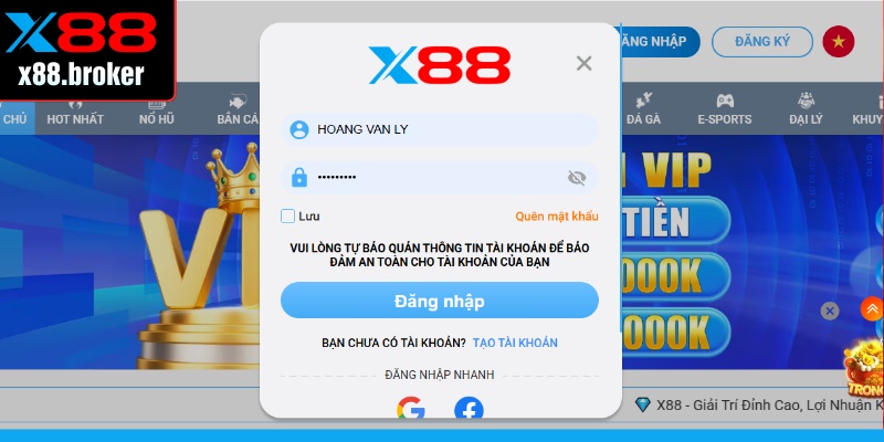 Lý do người chơi cần biết khi đăng nhập X88